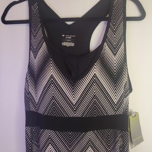 TEX GEAR, Dry Tech, Size L, B&W Maxi Mesh TWOFER dress